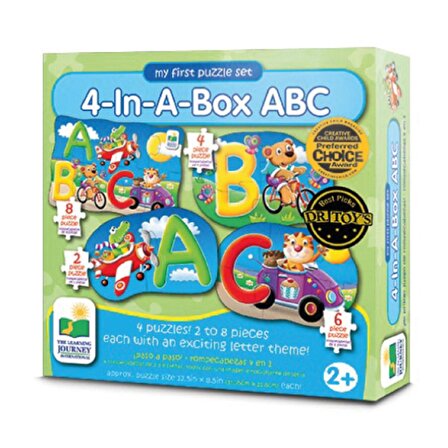 The Learning Journey International 4 Puzzle Bir Arada ABC 2+ Yaş Büyük Boy Puzzle 2 - 4 - 6 - 8 Parça