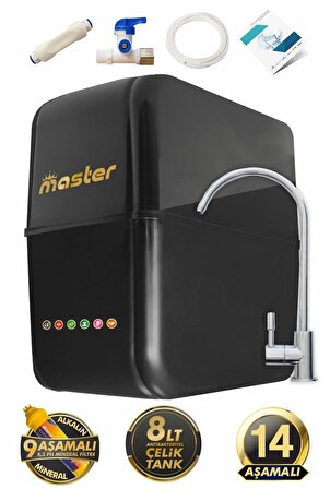 Master 14 Aşamalı Alkali Multimineralli Çelik Tanklı Su Arıtma Cihazı