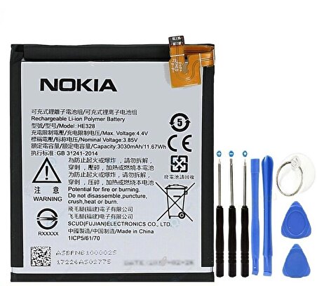 Axya Nokia 8  Orjinal Uyumlu Pil Batarya + Tamir Seti He328 3030Mah