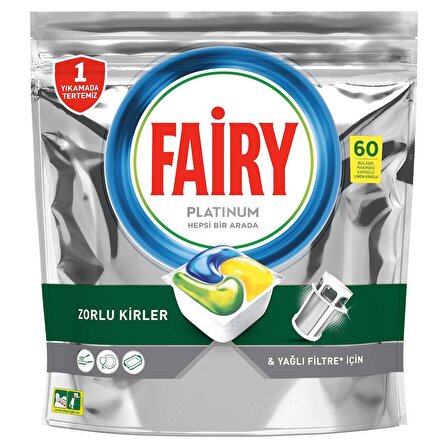 Fairy Platinum 60 Yıkama Tablet Bulaşık Makinesi Deterjanı 60 Adet 