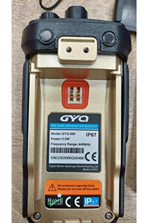 GYQ Q990 Pmr El Telsizi 15 Km IP67 Su Geçirmez (Tekli Paket)
