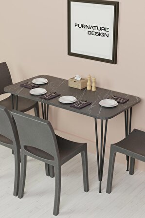 60x120 Mutfak Masası Metal Ayaklı Yemek Masası Çalışma Masası Bendir
