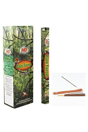 HD Raın Forest&yağmur Orman Kokusu 20 Adet Çubuk Tütsü 1 Adet Kayık Tütsülük Hediye