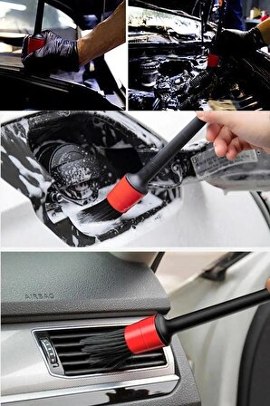 Oto Araç Detaylı Temizlik Fırça Seti 5'li Oto Araba Yıkama Klima Temizleme Fırça Takımı