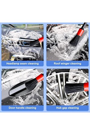 Oto Uyumlu Araç Detaylı Temizlik Fırçası-5+1 Oto Araba Yıkama Klima Temizleme Fırçası-1 Adet Fırça