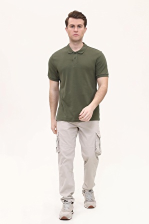 2281 Polo Yaka Trender  Erkek T-Shirt HAKİ