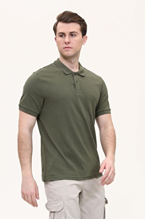 2281 Polo Yaka Trender  Erkek T-Shirt HAKİ