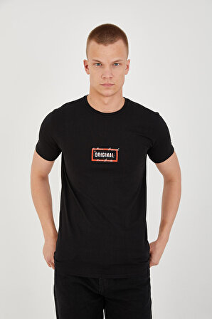 Le Brave Original Baskı Trender Erkek T-Shirt SİYAH