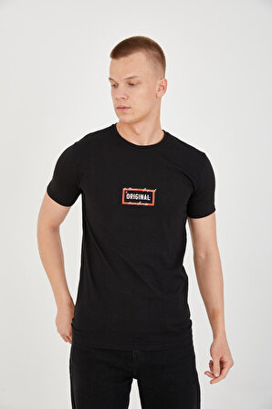 Le Brave Original Baskı Trender Erkek T-Shirt SİYAH