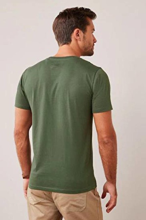 Pamuklu Basic Erkek T-shirt HAKİ