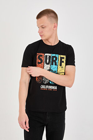 Paul&More 01 Surf  Erkek T-Shirt SİYAH