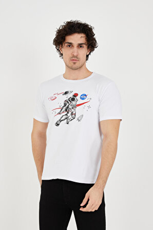 Paul&More 03 Astronot Erkek T-Shirt BEYAZ