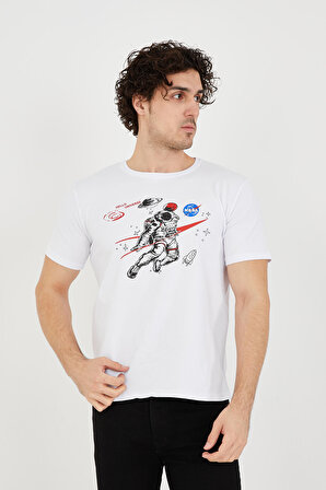 Paul&More 03 Astronot Erkek T-Shirt BEYAZ