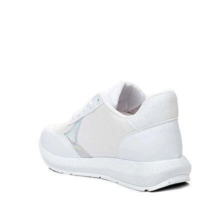 Modalendo Zenne 703 Cilt Simli Beyaz Kadın Ayakkabı