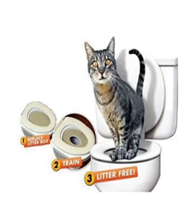 Kedi Tuvalet Eğitim Seti Klozet Alıştırma Aparatı Tuvalet Eğitimi