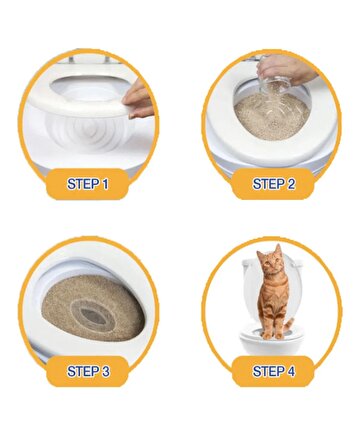 Kedi Tuvalet Eğitim Seti Klozet Alıştırma Aparatı Tuvalet Eğitimi
