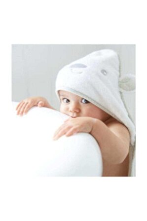 Mothercare Beyaz  Pamuklu Bebek Havlu Kundak ayıcık