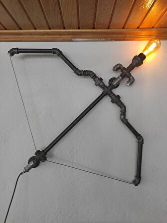Rustik Aplik Vintage el yapımı Ok ve Yay endüstriyel lamba, Diriliş Ok Yay Duvar Apliği Dekoratif Lamba