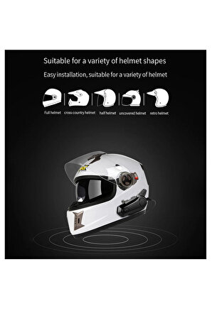 X6 Intercom E1 Motosiklet Bluetooth Intercom Interkom X6 Full Face Kasklarla Uyumlu