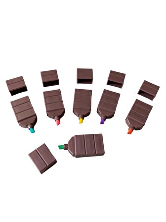 hureggo concept çikolata görünümlü fosforlu kalem seti 6 renk