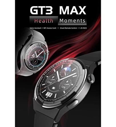 POİSCHE GT3 Max 1.45 İNÇ Akıllı Saat 3 Kordon Metal Deri Silikon