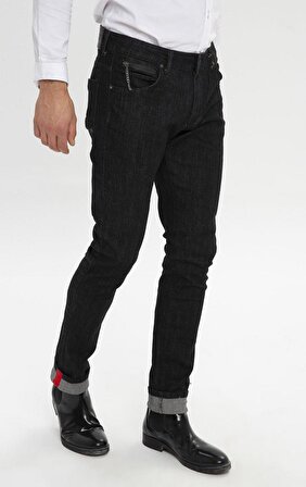 Erkek Slim Fit Düz Renk Likralı Jean Kot Pantolonu