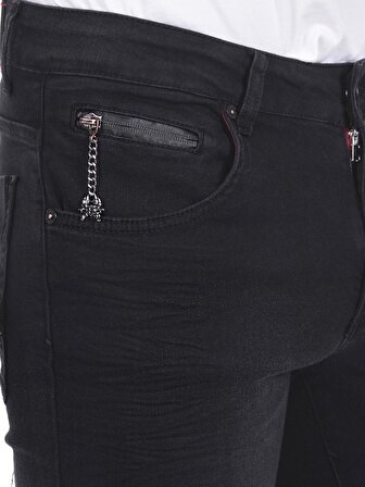 Erkek Slim Fit Düz Renk Likralı Jean Kot Pantolonu