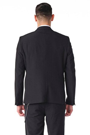 CEKMON Erkek Regular Fit Zincir Detaylı Blazer Rahat Klasik Ceket