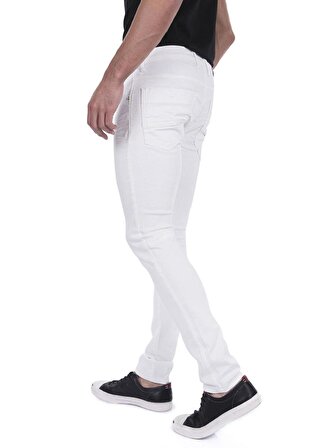 Erkek Slim Fit Düz Renk Likralı Jean Kot Pantolonu