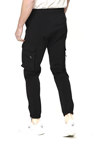 Erkek Paraşüt Kumaş Kargo Cepli Paçası Lastikli Spor Jogger Pantolon