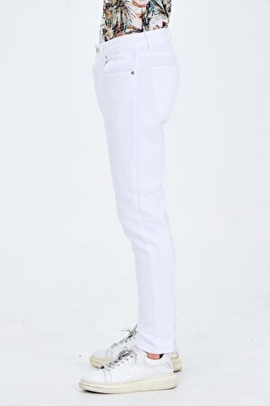 Erkek Slim Fit Düz Renk Likralı Jean Kot Pantolon
