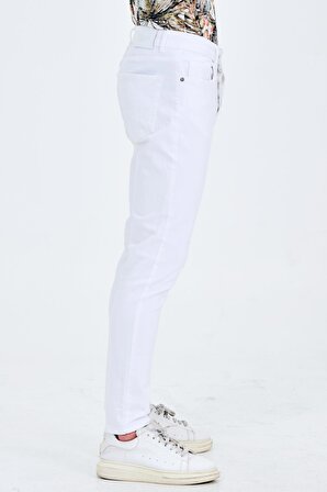 Erkek Slim Fit Düz Renk Likralı Jean Kot Pantolon