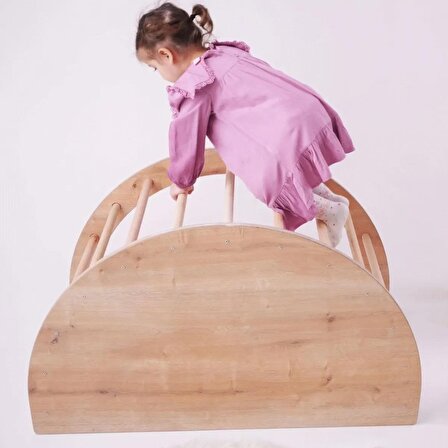 Alfa Country Sincap Montessori Pikler Aktivite Ve Oyun Masası, Kaydıraklı Tırmanma Seti Ve Sandalye