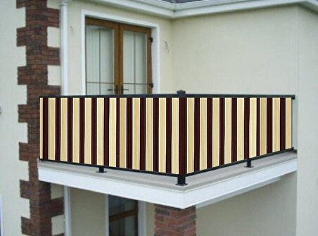 Ceylan Home Balkon Demiri Perdesi Kuş Gözü Kahve Sarı 500x80