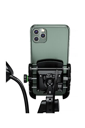 M8 USB 3.0 Bisiklet Motosiklet Telefon Tutucu Gidon ve Ayna Bağlantılı 3.5 - 7.ö inç
