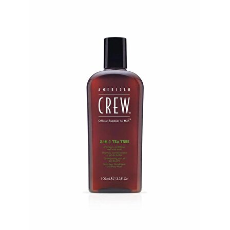 American Crew 3in1 Tea Tree Erkekler için Şampuan Saç Kremi Vücut Jeli 450ML