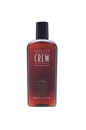 American Crew Official Supplier To Men Tüm Saçlar İçin Arındırıcı Çay Ağaçlı 3'ü 1 Arada Şampuan 250 ml