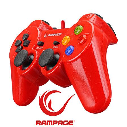 Rampage SG-R602 PS3/PC USB 1.8m Joypad Oyun Kolu Kırmızı