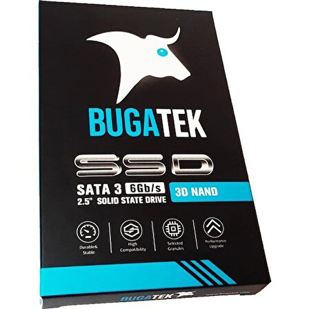 Bugatek 128GB 2.5 SATA3.0 550MB/460MB 3D NAND Flash SSD (Solid State Drive)