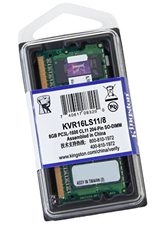 Kingston KVR16LS11/8 8GB 1600MHz DDR3 Notebook Laptop RAM -Kutulu
