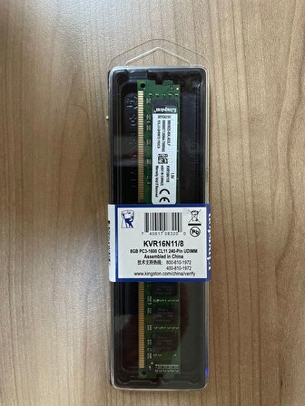 Kingston KVR16N11/8 8GB 1600MHz DDR3 PC Masaüstü RAM -Kutulu