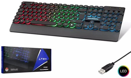 Hadron HDX2604 Gaming Oyuncu Klavye Rainbow/USB/RGB Işıklı Türkçe Q Klavye
