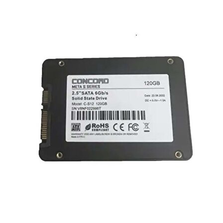 Concord 120GB C-S12 Okuma 550MB Yazma 500MB 2.5 inç SATA Meta S Series SSD Harddisk
