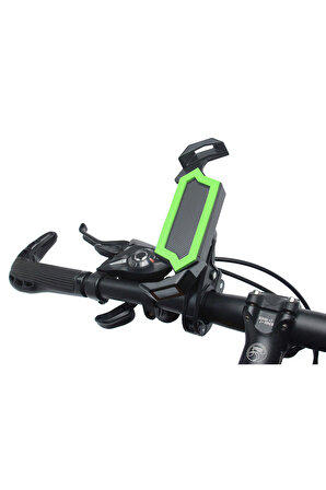 Gidon Bağlantılı Çapraz Motorsiklet Bisiklet Telefon Tutucu Kilit Özellikli 4.7-6.8 inç uyumlu Yeşil