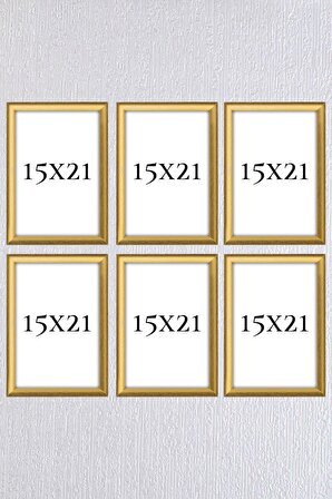 Gold Çerçeve Seti 6 Adet (A5)15x21