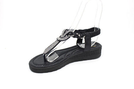 Zerhan 202 Kadın Taşlı Parmak Arası Lastikli Sandalet
