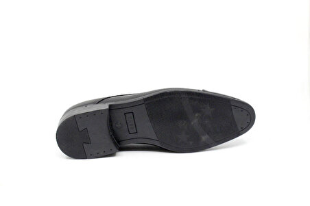 Zerhan 573 Erkek Siyah Suni Deri Bağcıklı Ayakkabı