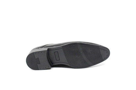 Zerhan 570 Erkek Siyah Rugan Suni Deri Bağcıklı Ayakkabı