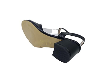 Zerhan C418 Kadın Siyah Renk Bantlı Alçak Topuklu Ayakkabı