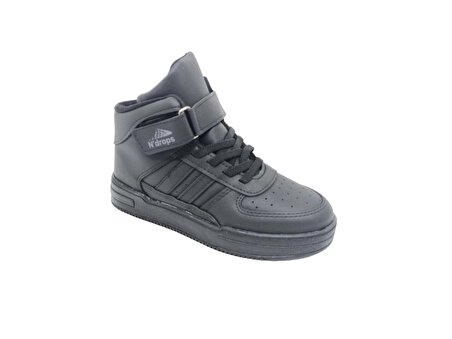 Drops Siyah Bilekli Bantlı Bağcıklı Çocuk Spor Ayakkabı
